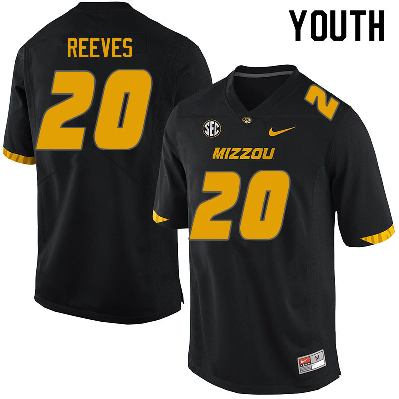 Youth #20 Zxaequan Reeves Missouri Tigers College Football Jerseys Sale-Black - Click Image to Close